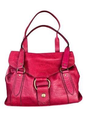 Handmade in Spain DIMONI Red Textured Soft Leather Handbag